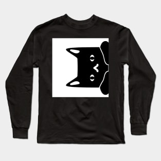 Black cat from right side Long Sleeve T-Shirt